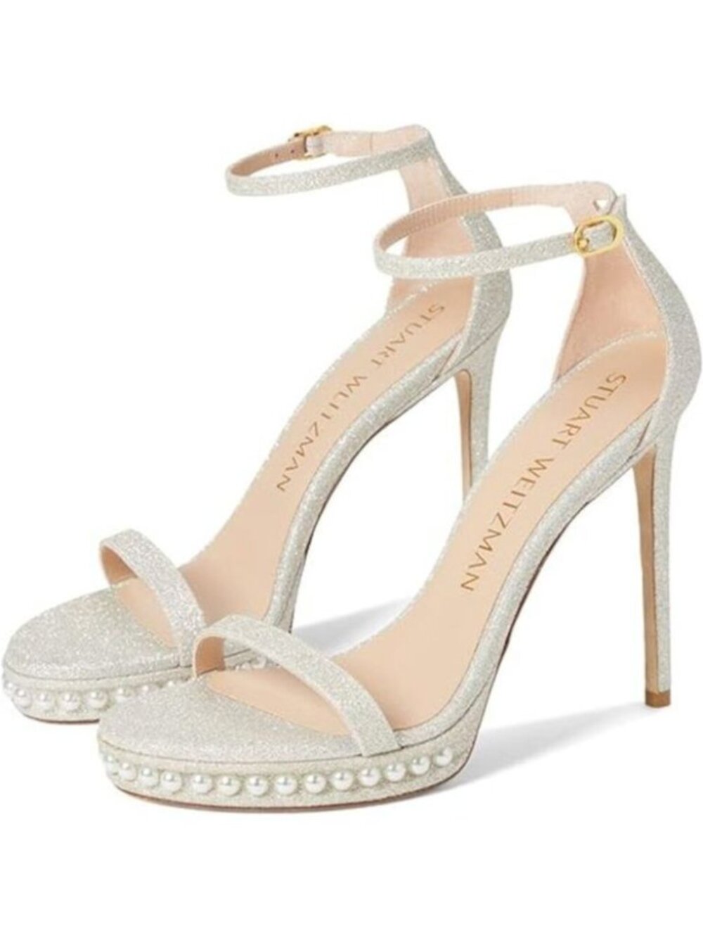 STUART WEITZMAN Nudistdisco Faux Pearl Stiletto Sandal 10.5B — NEW